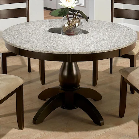 Round Dining Table with Granite Top